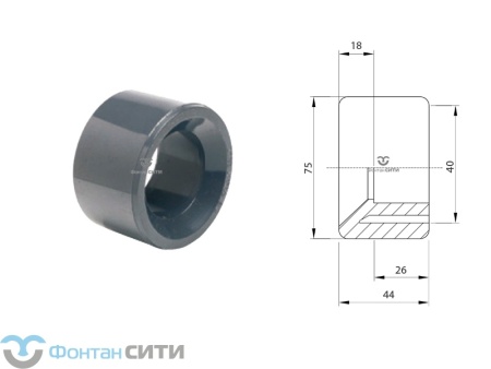 Переходное кольцо PVC-U PN16 FC (75 x 40)