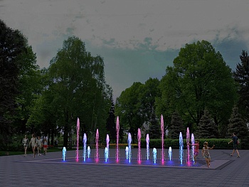 Пешеходный фонтан FC 5600х10400 (с погружными насосами), изображение