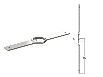 Крепежная планка для светильников 2" (на 2 светильника) L350, изображение